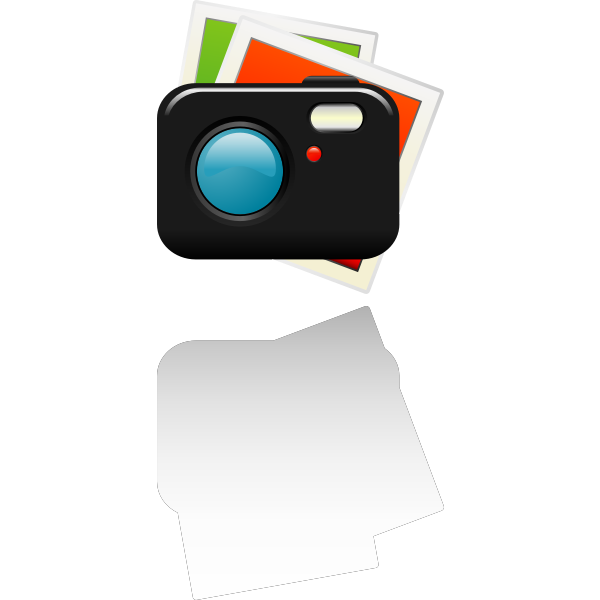 Vector clip art of camera photographs icon - Free SVG