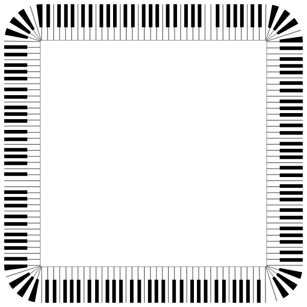 Piano keys in a square frame