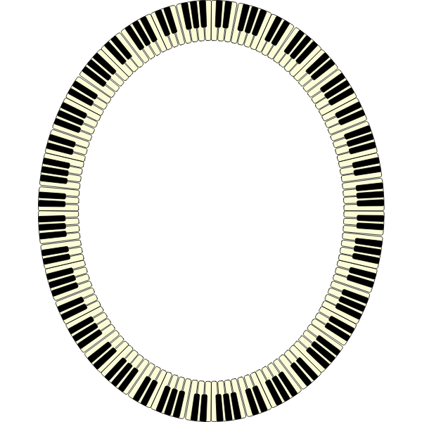 Download Piano Keys Frame Ellipse | Free SVG