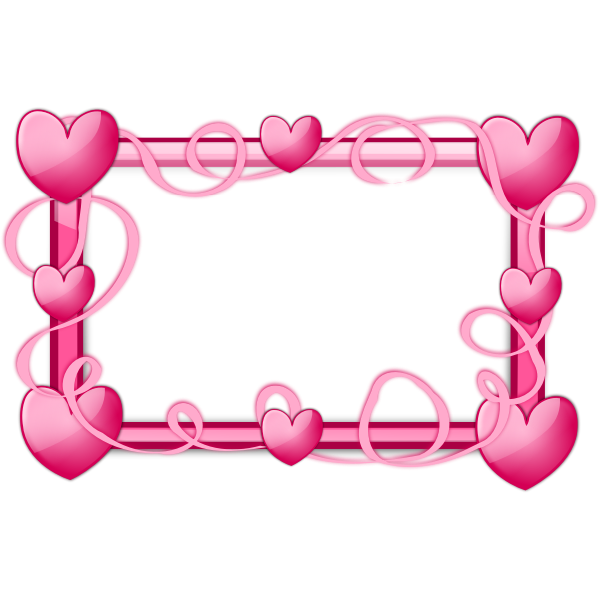 Download Pink hearts frame vector graphics | Free SVG