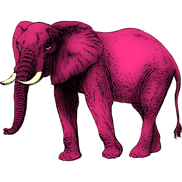 Pink elephant clip art | Free SVG