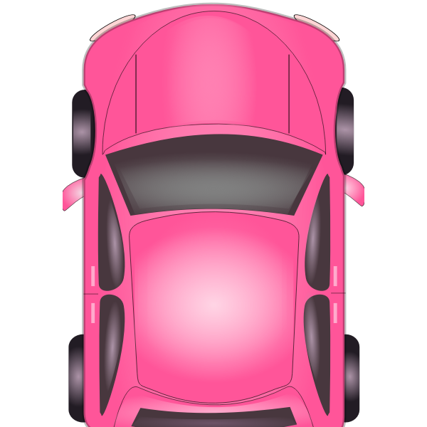 Pink car top view vector illustration