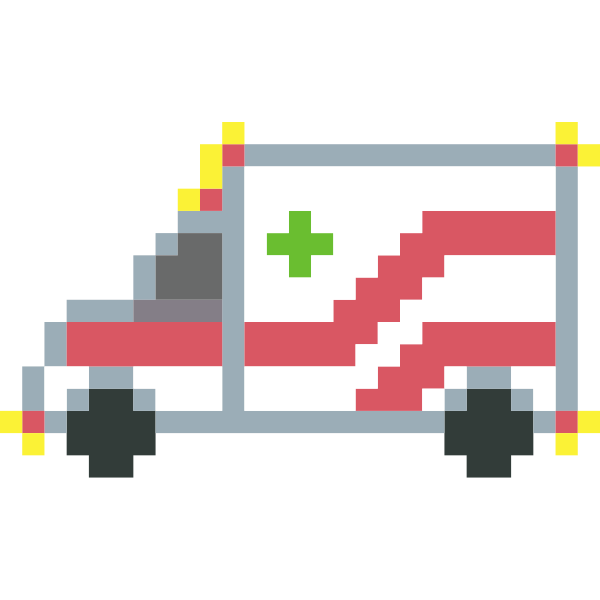 Pixel art ambulance