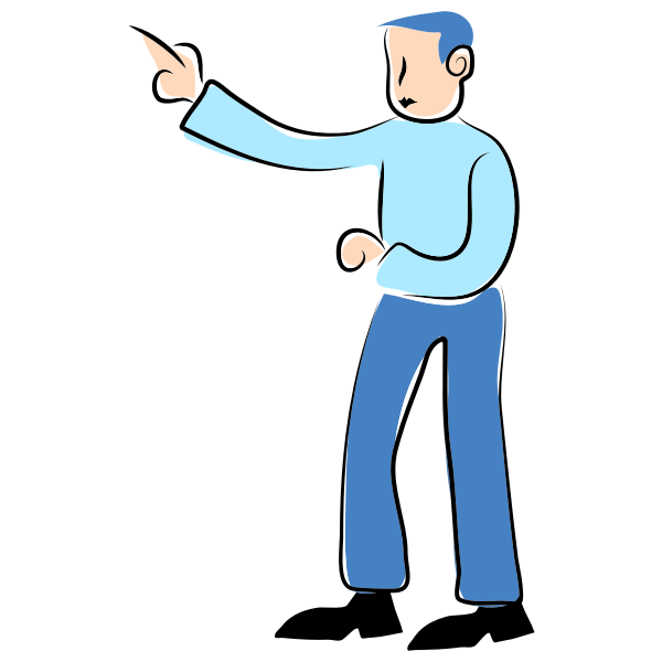 Pointing man drawing Free SVG