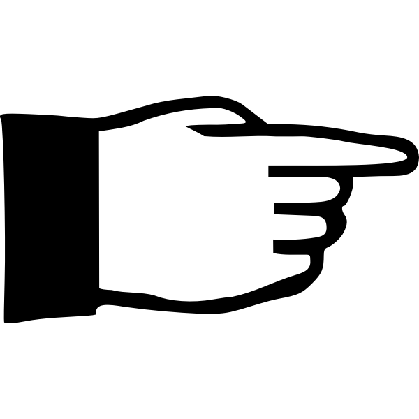 Pointing hand pictogram