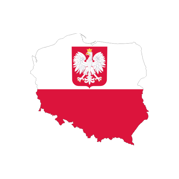 Poland Map Flag With Coat Of Arms