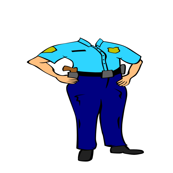 Headless police officer vector drawing