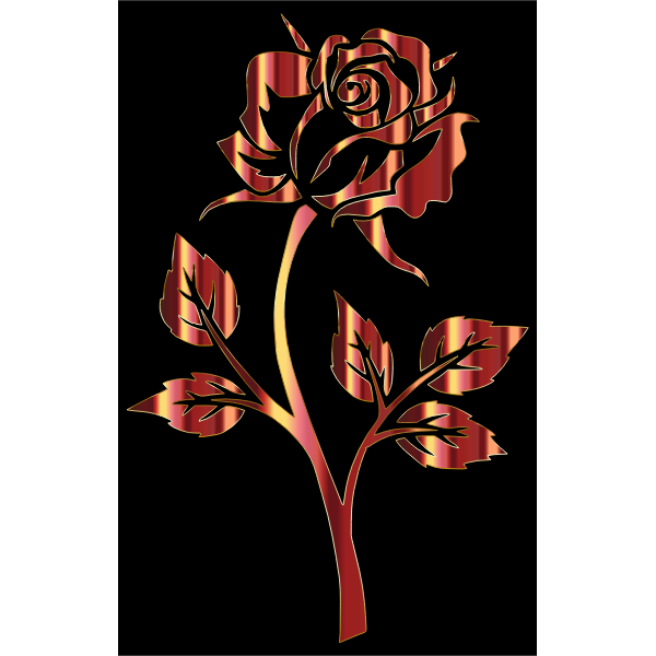 Polished Bronze Rose Silhouette
