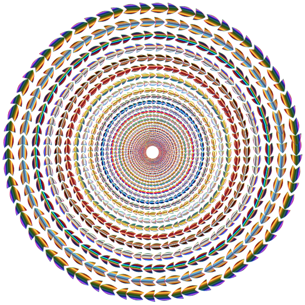 Polychromatic Colorful Direction Circle Vortex Variation 2 No Background