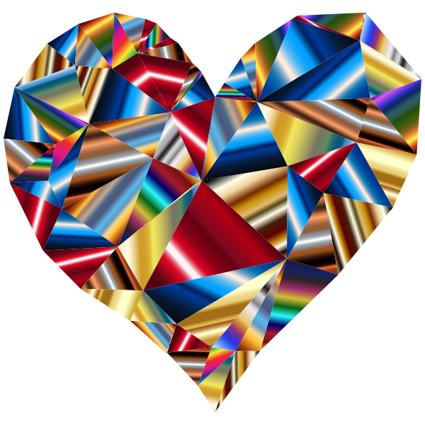 Polychromatic Low Poly Heart 2