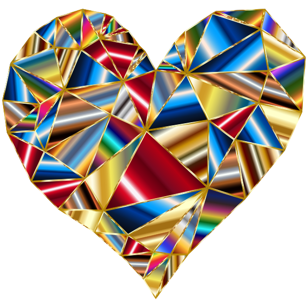 Polychromatic Low Poly Heart 4