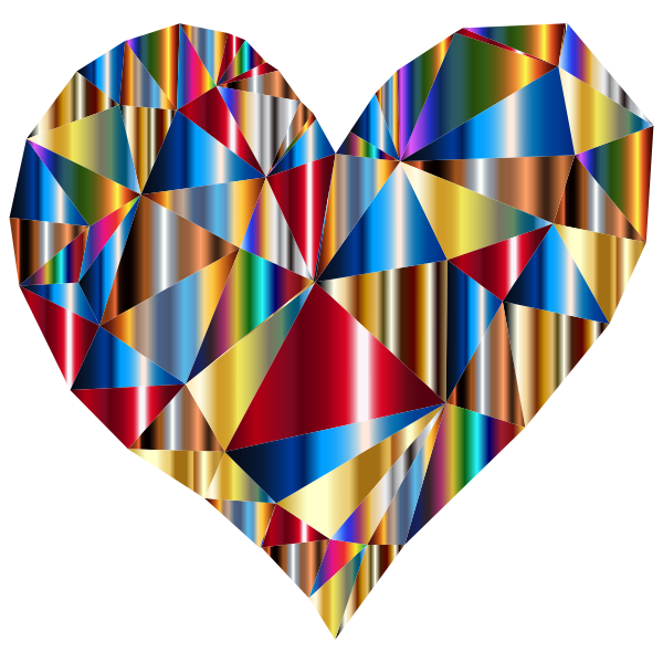 Polychromatic Low Poly Heart