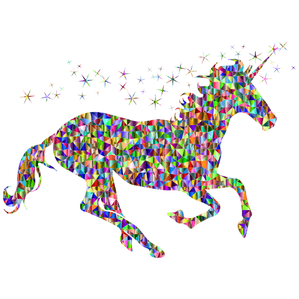 Polychromatic Low Poly Magical Unicorn