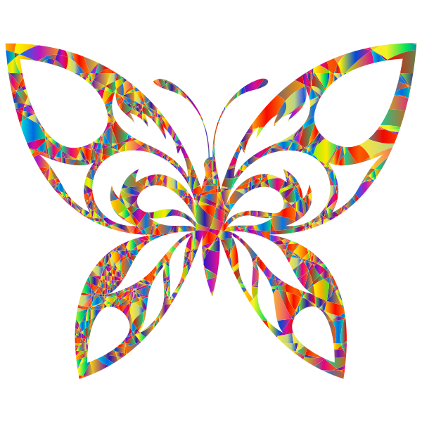 Polyprismatic Magma Tribal Butterfly Silhouette