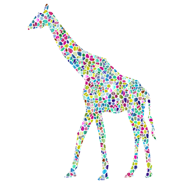 Polyprismatic Tiled Giraffe Landscape Silhouette Minus Landscape