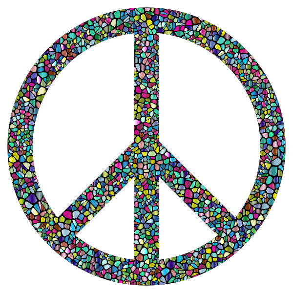 Polyprismatic Tiled Peace Sign With Background