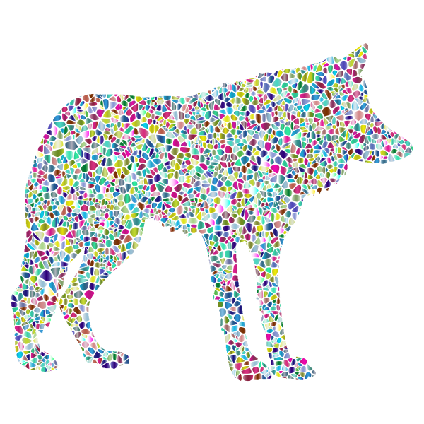 Polyprismatic Tiled Wolf Silhouette 2
