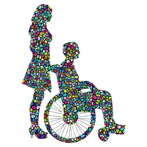 Prismatic tiled woman and invalid person