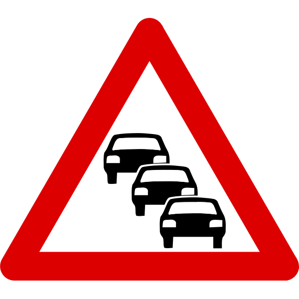 Possible road queues traffic sign vector image