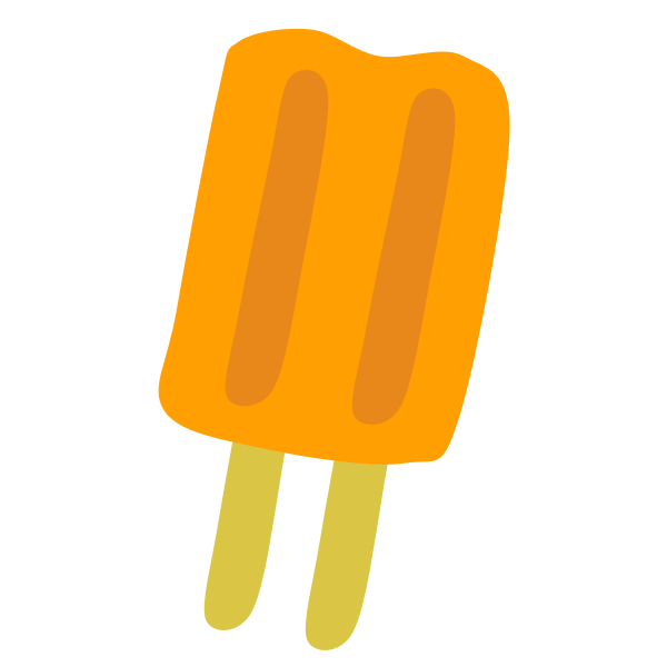 Orange icecream on stick vector drawing