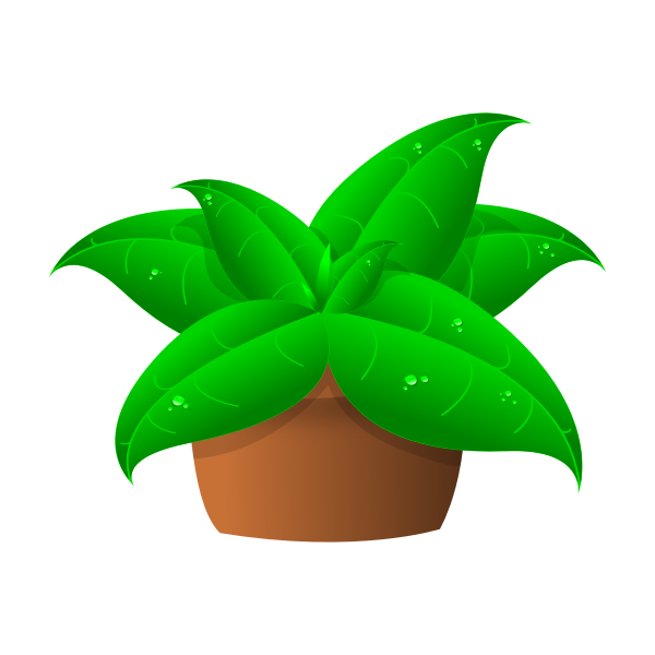 Download Vector drawing of large green leaves plant in pot | Free SVG