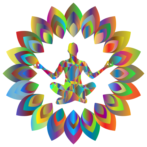 Prismatic Abstract Blossom Yoga Pose