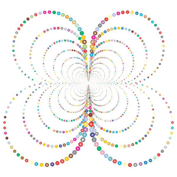 Prismatic Abstract Circles Butterfly 2 No Background