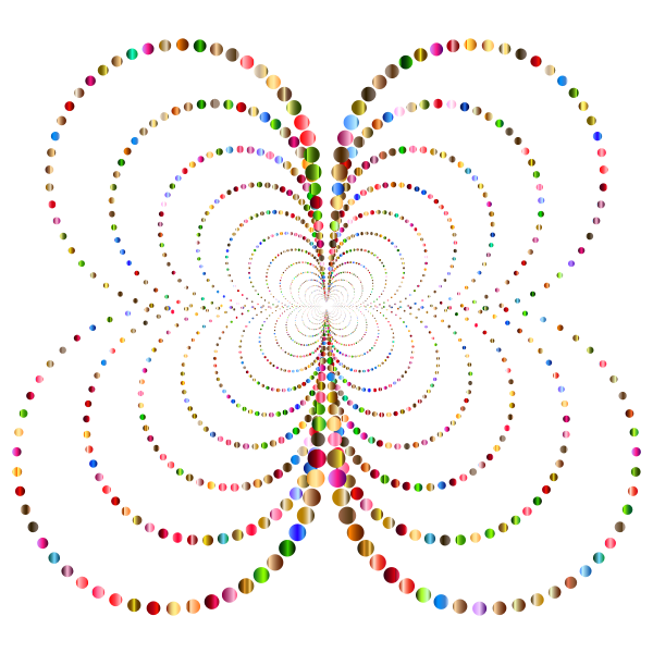 Prismatic Abstract Circles Butterfly 4 No Background