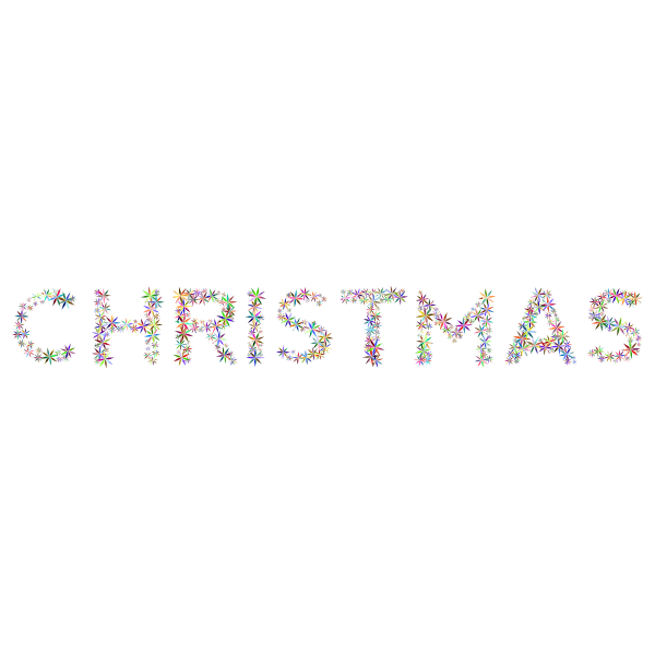 Prismatic Abstract Floral Christmas Typography 2