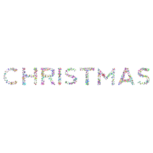 Prismatic Abstract Floral Christmas Typography