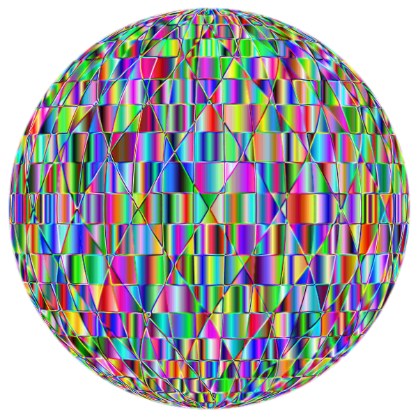 Prismatic Abstract Geometric Sphere Enhanced