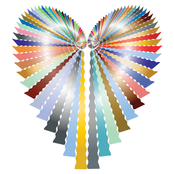 Prismatic Abstract Heart No Background