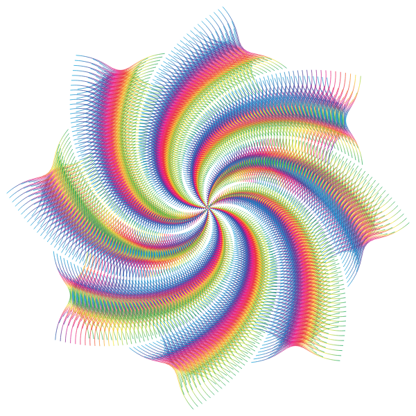 Prismatic Abstract Line Art Cyclone No Background