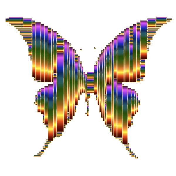 Prismatic Abstract Modern Art Butterfly 12 No Background
