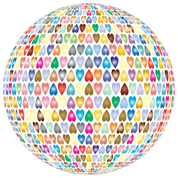 Prismatic Alternating Hearts Sphere 2 No Background