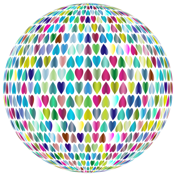 Prismatic Alternating Hearts Sphere 3 No Background