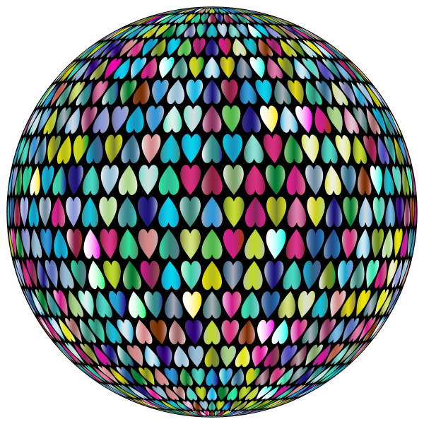 Prismatic Alternating Hearts Sphere 3