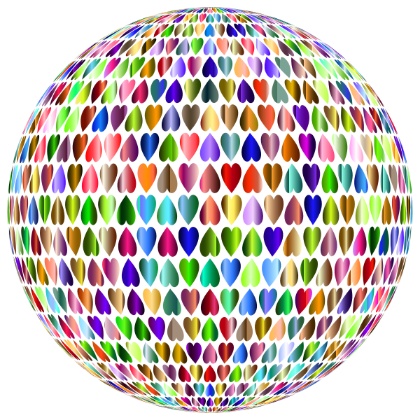 Prismatic Alternating Hearts Sphere 4 No Background