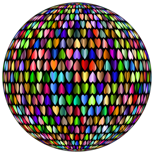 Prismatic Alternating Hearts Sphere 4