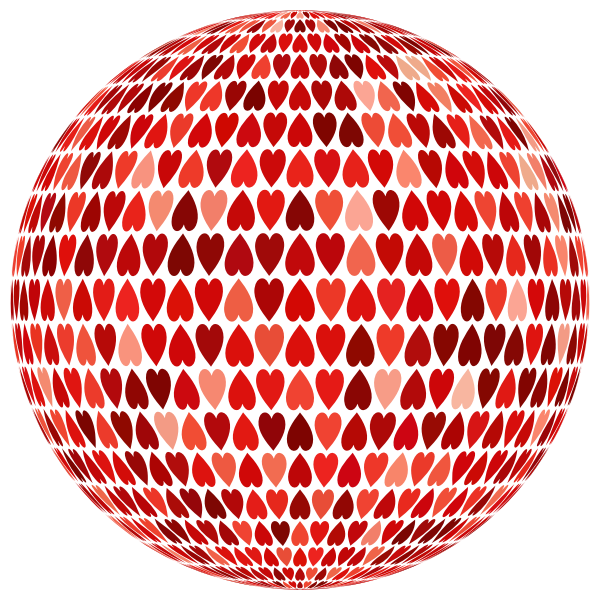 Prismatic Alternating Hearts Sphere 5 No Background