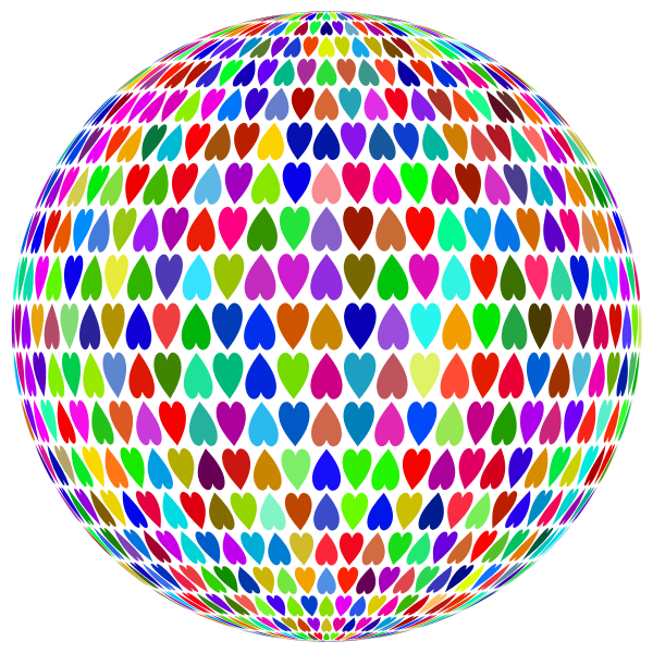 Prismatic Alternating Hearts Sphere