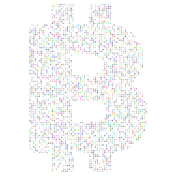 Prismatic Bitcoin Logo Binary - Free SVG