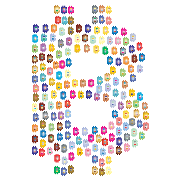 Prismatic Bitcoin Logo Fractal 2