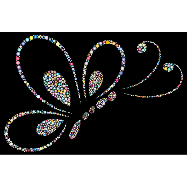 Prismatic Circles Butterfly Line Art 2 3 With Background