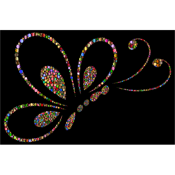 Prismatic Circles Butterfly Line Art 2 6 With Background
