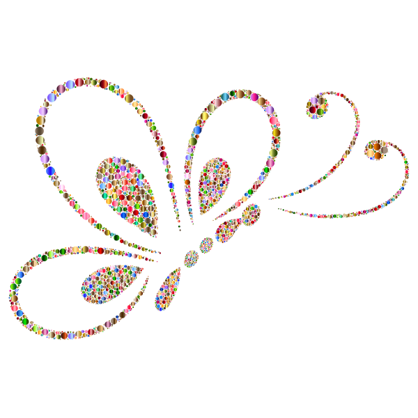 Prismatic Circles Butterfly Line Art 2 6