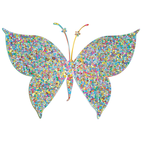 Prismatic Colorful Tiled Butterfly 2