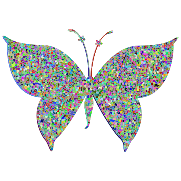Prismatic Colorful Tiled Butterfly