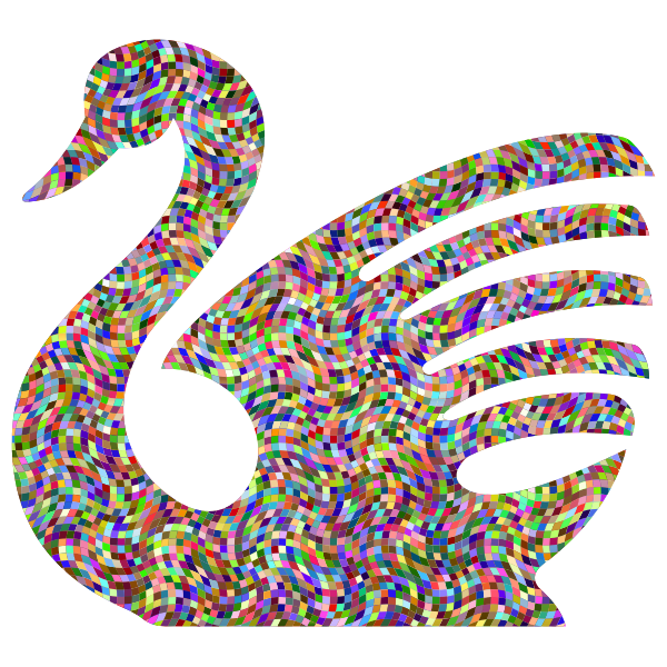 Prismatic Confetti Swan3