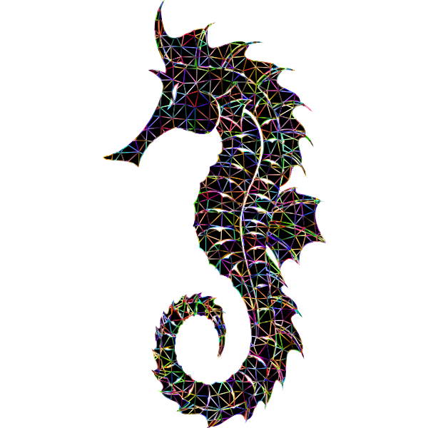 Prismatic Detailed Seahorse Wireframe